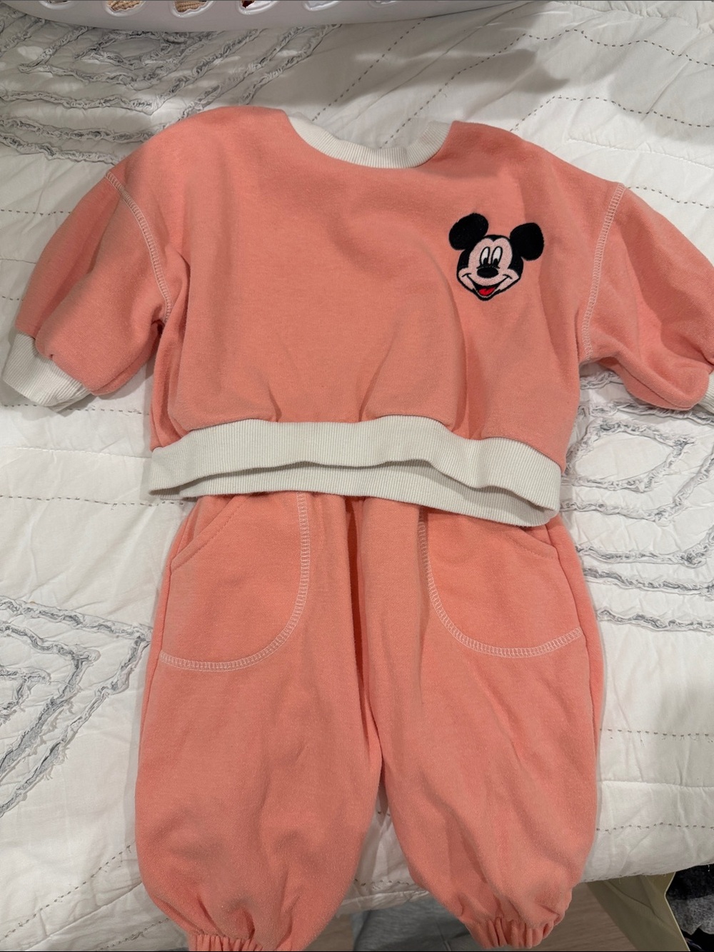 Kids Coral Pink Matching Set with Character Patch